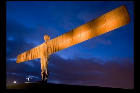 Angel of the North lit